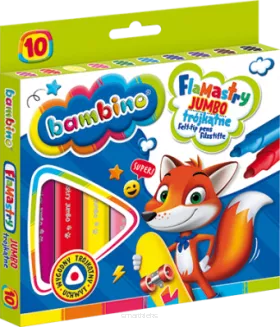 Flamastry Trójkątne Jumbo Bambino 10 kolorów SmartKleks.pl
