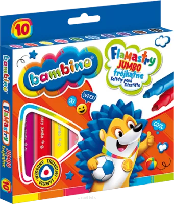 Flamastry Trójkątne Jumbo Bambino 10 kolorów SmartKleks.pl