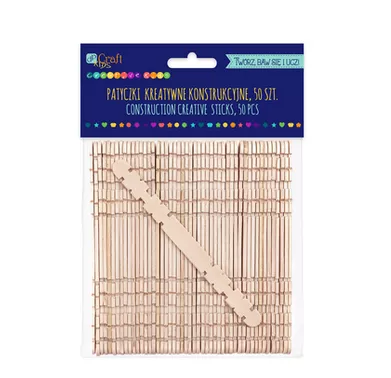 Patyczki Kreatywne Konstrukcyjne Naturalne 50szt. dpCraft