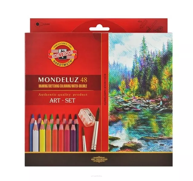Kredki akwarelowe Mondeluz Koh-I-Noor 48 kolorów + pędzelki