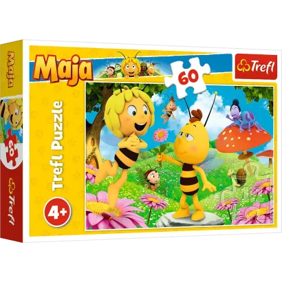 Puzzle Trefl 60 Elementów Pszczółka Maja i Gucio Kwiatek dla Mai