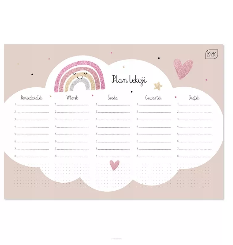 Plan Lekcji Glitter A4 Interdruk 