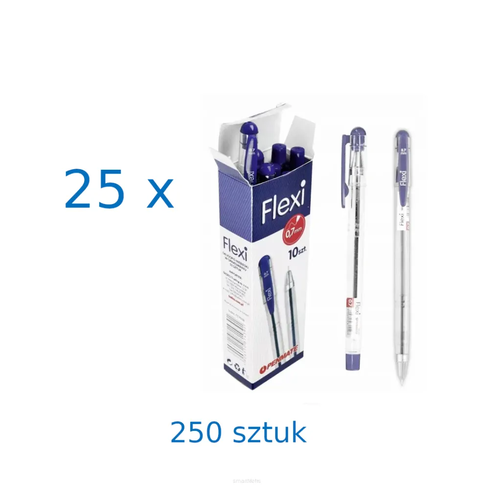 KARTON FLEXI NIEBIESKIE, DŁUGOPISY 250 szt 25x10 opk
