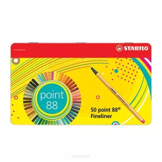 Cienkopisy Stabilo point 88 komplet 50 sztuk w metalowym pudełku