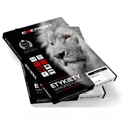 ETYKIETY EMERSON UNIWERSALNE 70 x 32 mm - 100 arkuszy