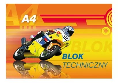 Blok Techniczny Biały A4 Kreska 250g/m2