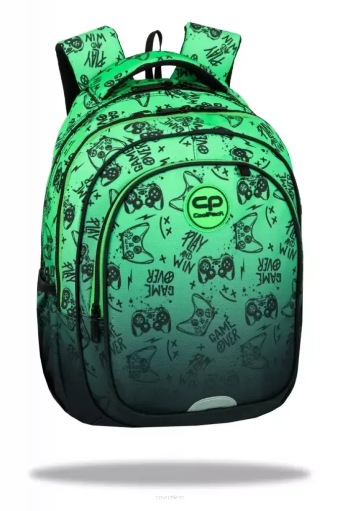 Coolpack, Plecak szkolny Fast - Game Over Gradient Green