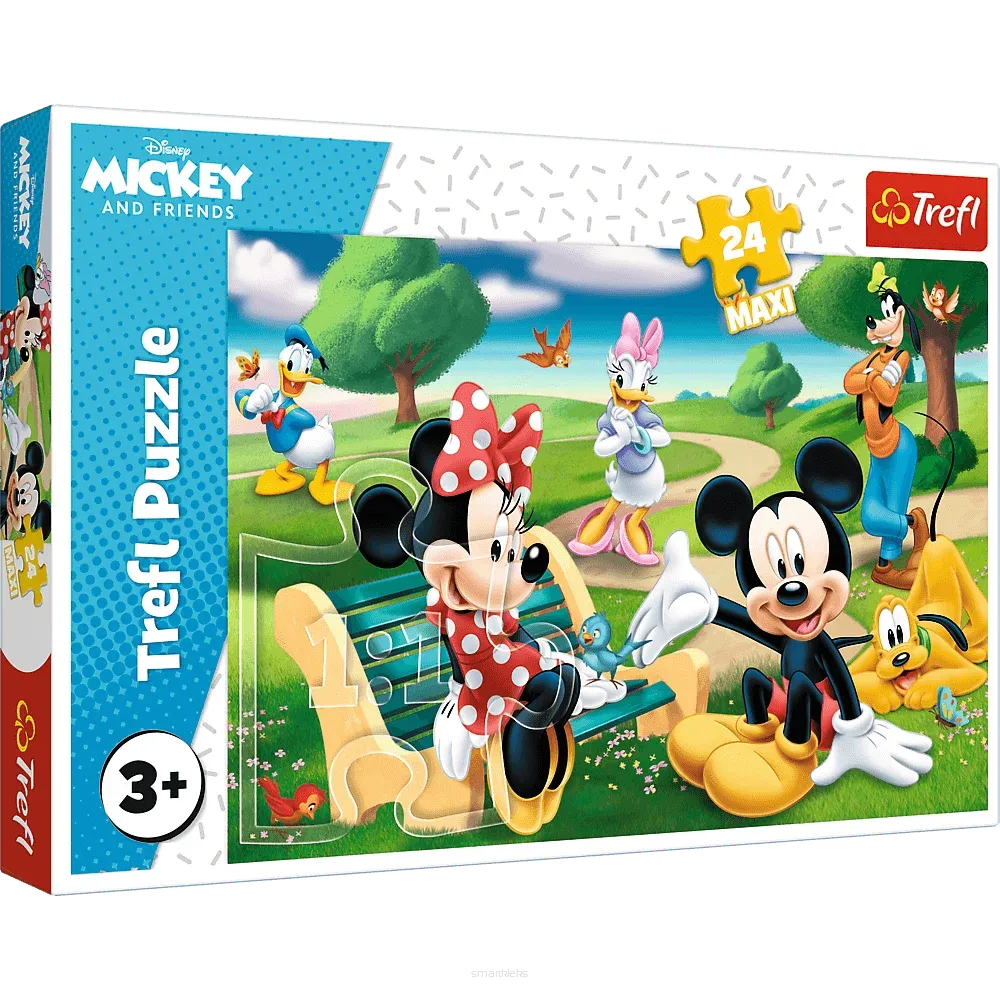 Puzzle Trefl 24 Elementy Maxi  Myszka Miki w Gronie Przyjaciół  SmartKleks.pl