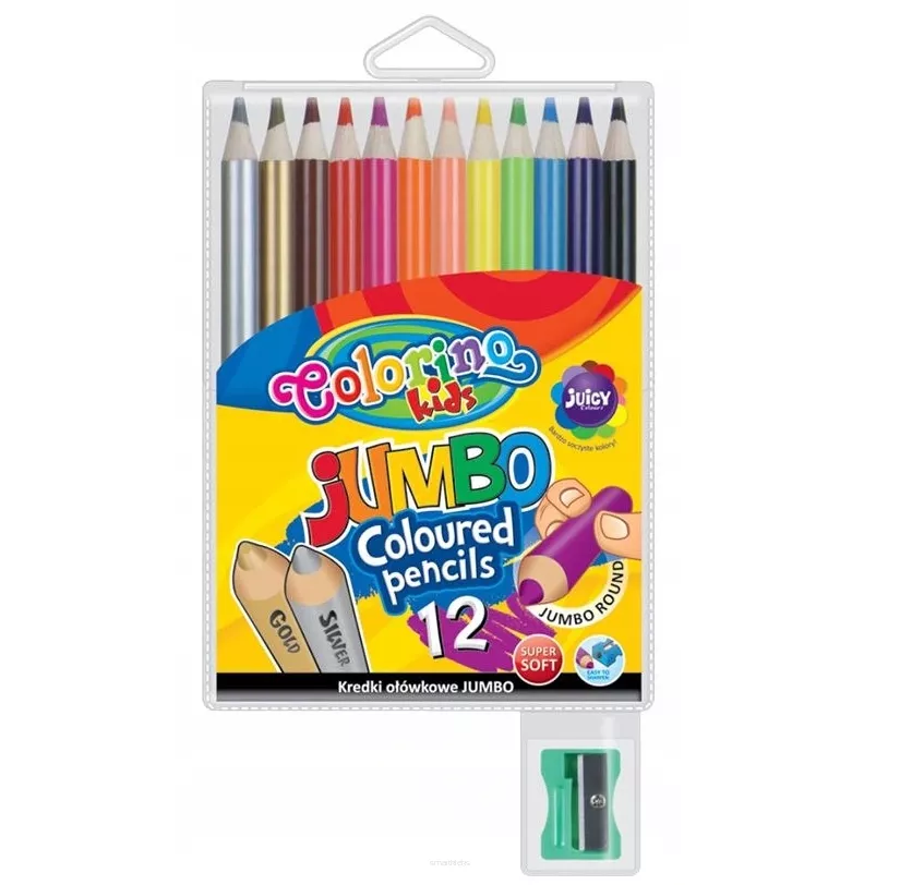 Kredki ołówkowe okrągłe Jumbo Colorino 12 kolorów