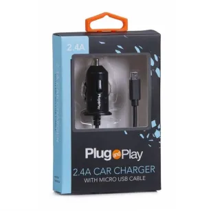 Ładowarka samochodowa 2.4A z kablem Micro USB Plug & Play