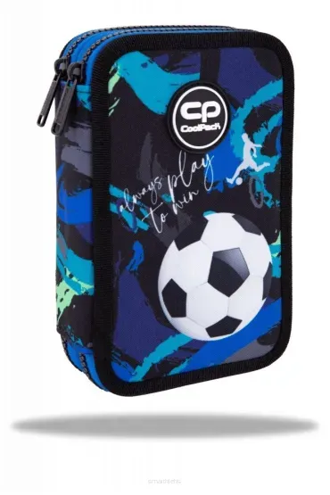 Coolpack, Piórnik podwójny z wyposażeniem Jumper 2 - Football Navy