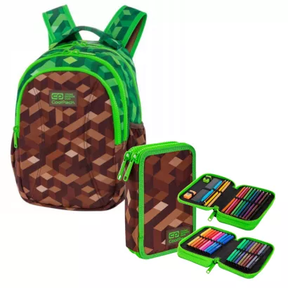 Zestaw Plecak CoolPack JoyS City Jungle i Piórnik Dwukomorowy