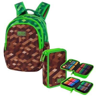 Zestaw Plecak CoolPack JoyS City Jungle i Piórnik Dwukomorowy