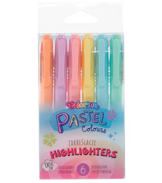 Zakreślacze 6 Kolorów Pastelowe Colorino