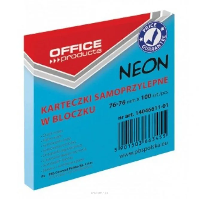 Karteczki samoprzylepne w bloczku Neon