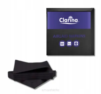 Serwetki Flizelinowe Czarne 40x40 50szt Clarina