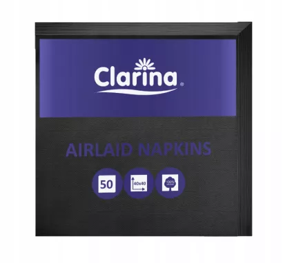 Serwetki Flizelinowe Czarne 40x40 50szt Clarina