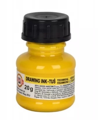 Tusz Kreślarski Żółty 20ml KOH-I-NOOR