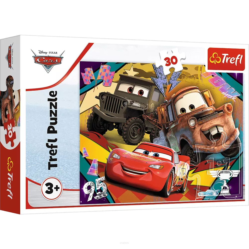 Puzzle Trefl 30 Elementów Cars Rozpędzone Samochody smartkleks.pl