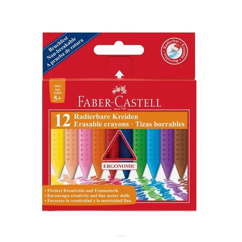 Kredki świecowe trójkątne Grip 5+ Faber-Castell 12 kolorów