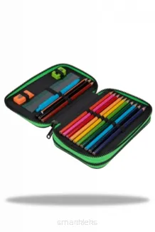 Coolpack, Piórnik podwójny z wyposażeniem Jumper 2 - Game Over Gradient Green - 2