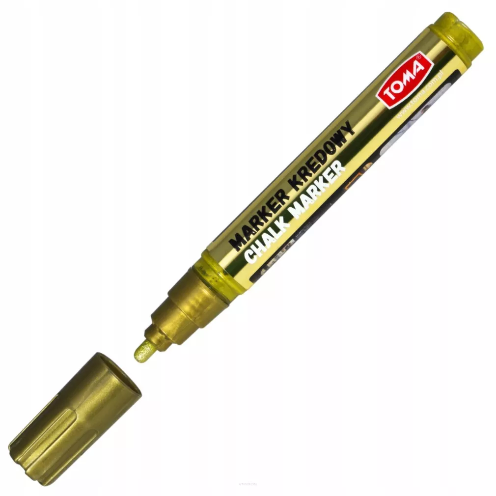Marker Kredowy Zmazywalny 4,5mm Końcówka Okrągła Złoty Toma  SmartKleks.pl