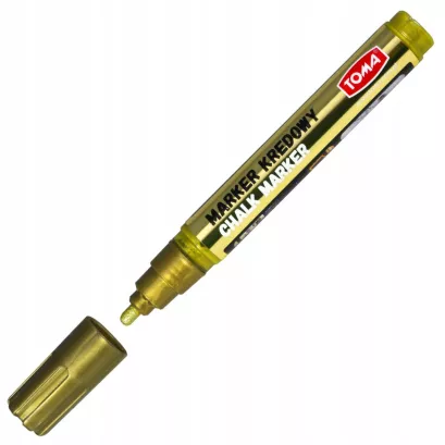 Marker Kredowy Zmazywalny 4,5mm Końcówka Okrągła Złoty Toma