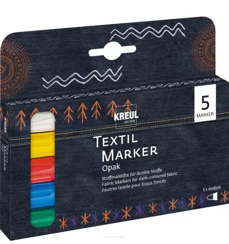 KREUL Textile Marker Opak Medium Set 5 SZT