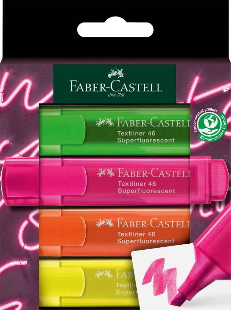 Faber-Castell Zakreślacz Super Neon 4 szt. smartkleks.pl