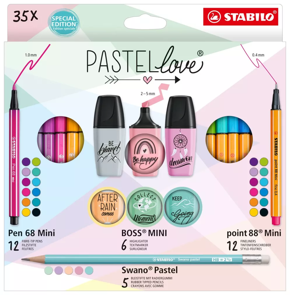 Zestaw Zakreślaczy I Cienkopisów Stabilo PastelLove 35 Elementów SmartKleks.pl