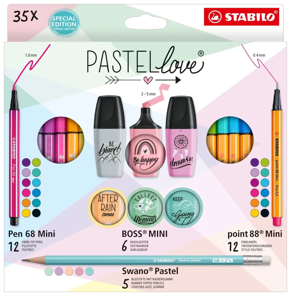 Zestaw Zakreślaczy I Cienkopisów Stabilo PastelLove 35 Elementów SmartKleks.pl