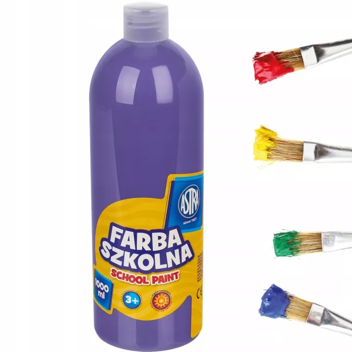 Farba szkolna 1000 ml - fioletowa, Astra