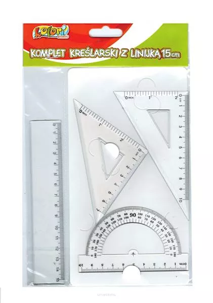 Zestaw Geometryczny Z Linijką 15 cm smartkleks.pl