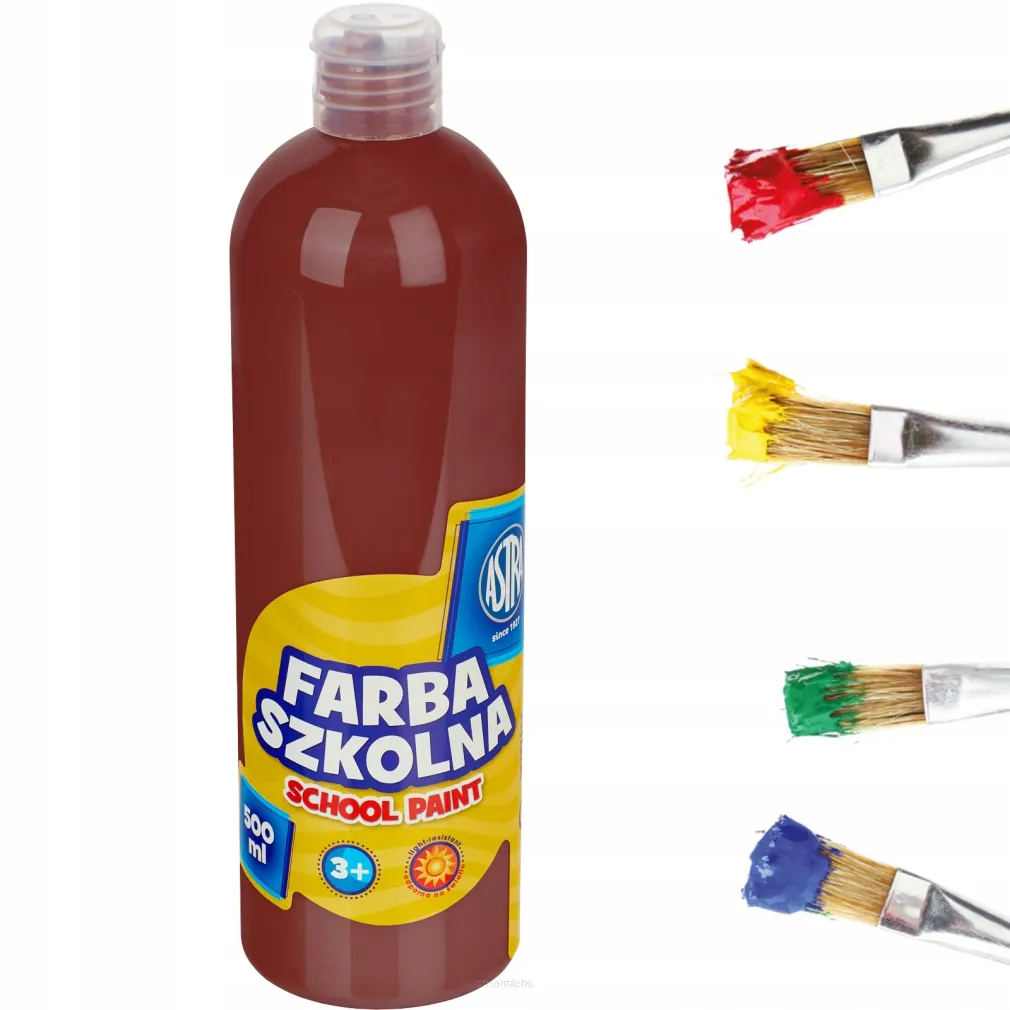 Farba szkolna ASTRA plakatowe 500 ml ciemna brązowa