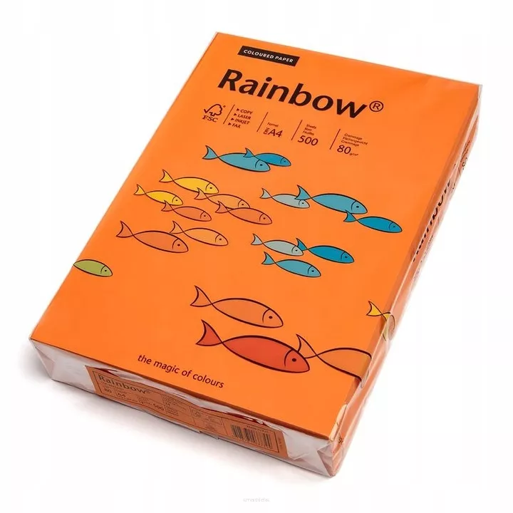 Papier Ksero Pomarańczowy A4 80g 500 Arkuszy Rainbow  SmartKleks.pl