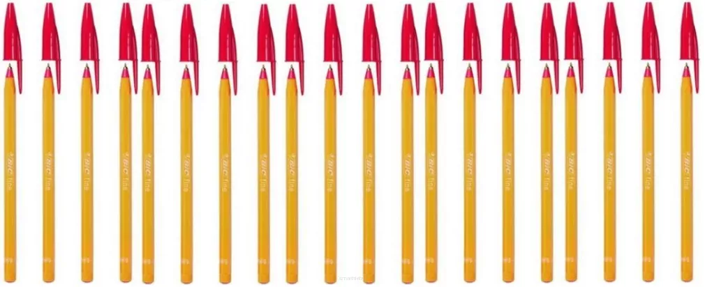 Zestaw 20 x Długopis BiC Orange Original Fine Czerwony