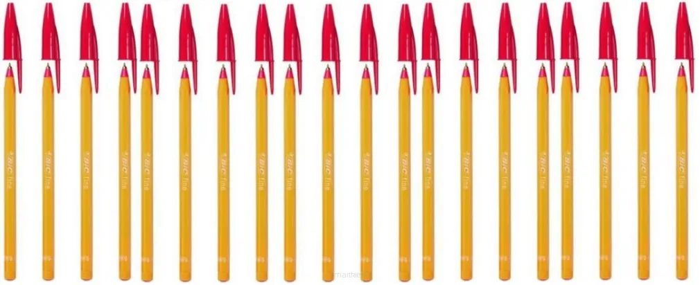 Zestaw 20 x Długopis BiC Orange Original Fine Czerwony
