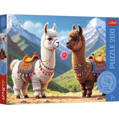 Puzzle Trefl Kolorowe Lamy Rodzina 200 elementów