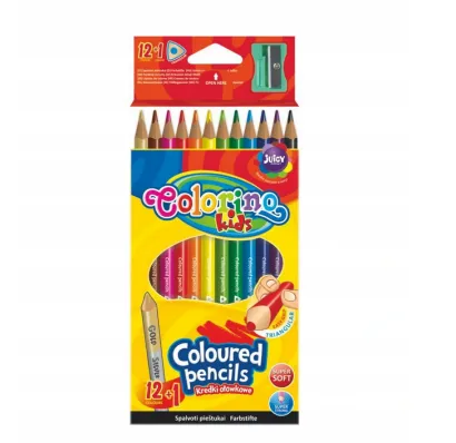 Kredki Ołówkowe Trójkątne Colorino 12+1 Gratis
