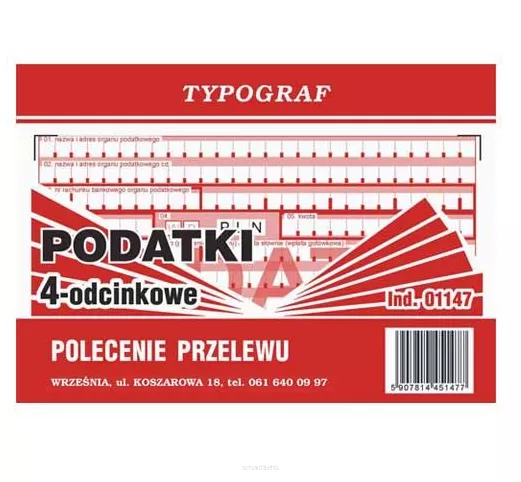 Polecenie Przelewu Podatki 4-odcinkowe