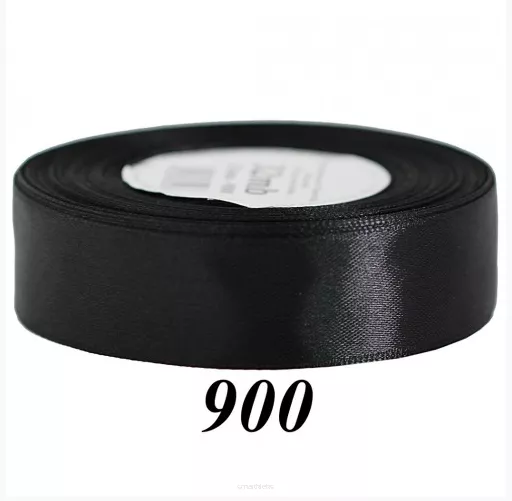 Wstążka Satynowa 25mm/32mb, Czarna Smartkleks.pl