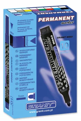10x Marker wodoodporny Granit M860 czarny