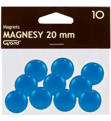 Magnesy Plastikowe Niebieskie na Lodówkę lub Tablicę z Granda