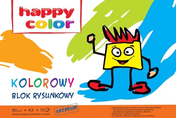 Blok rysunkowy A3 Premium Kolorowy happy color
