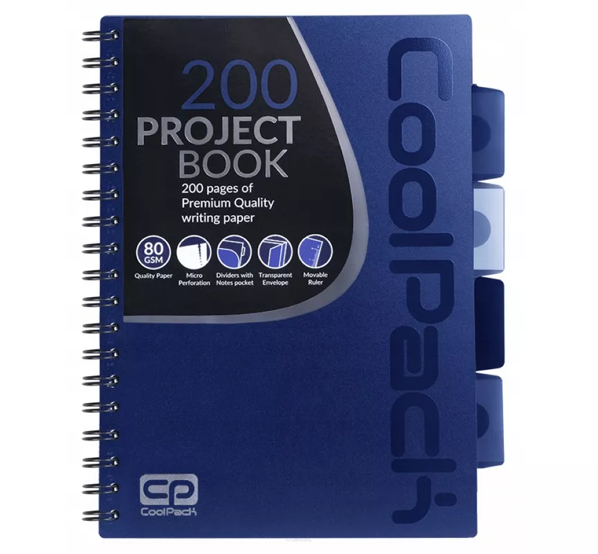 Kołozeszyt  B5/200 Kratka Przekładki CoolPack Granatowy smartkleks.pl