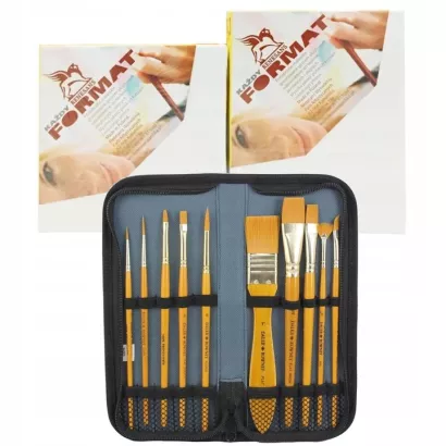 Zestaw Malarski Pędzle + Płótna Podobrazia