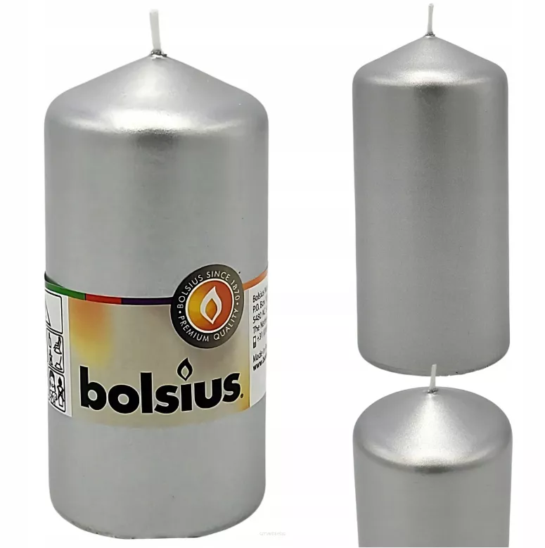 Świeca Pieńkowa BOLSIUS  12CM Srebrna