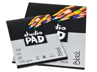 SMLTArt Studio Pad BLACK A5 120gsm 40ark
