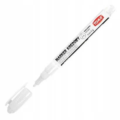 Marker Kredowy Zmazywalny Cienki 1,5mm Końcówka Okrągła Biały Toma