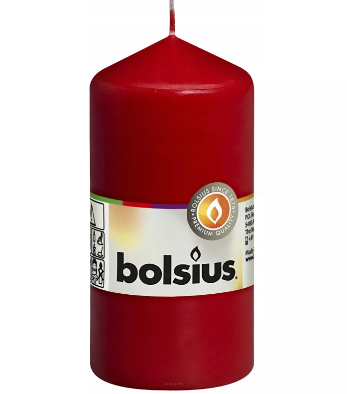 Świeca Pieńkowa BOLSIUS 33H 12CM CZERWONA